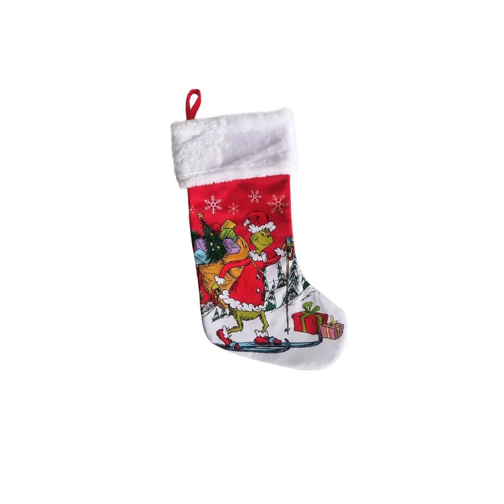 NEW How The Grinch Stole Christmas Dr Seuss Hanging Stocking Holiday Decor